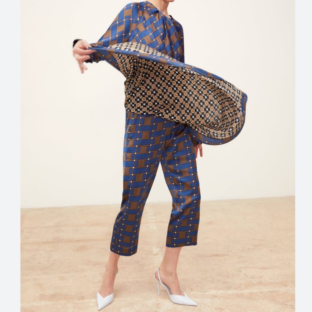 Zara Wrap Style Dress Pants - Geometric Pattern S - Picture 4 of 9